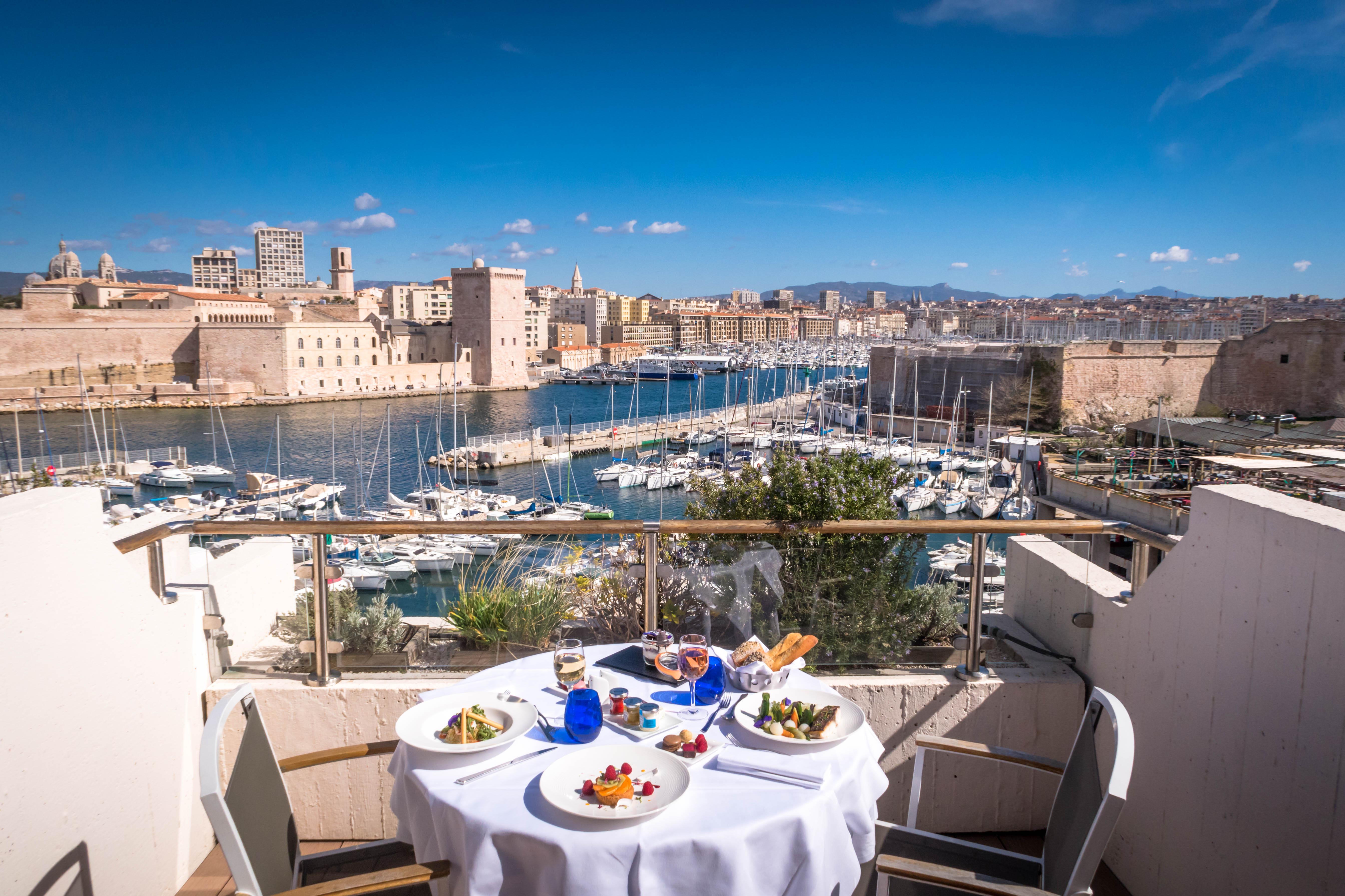 Sofitel Marseille Vieux-Port Hotel Exterior photo View of the Old Port of Marseille from the hotel